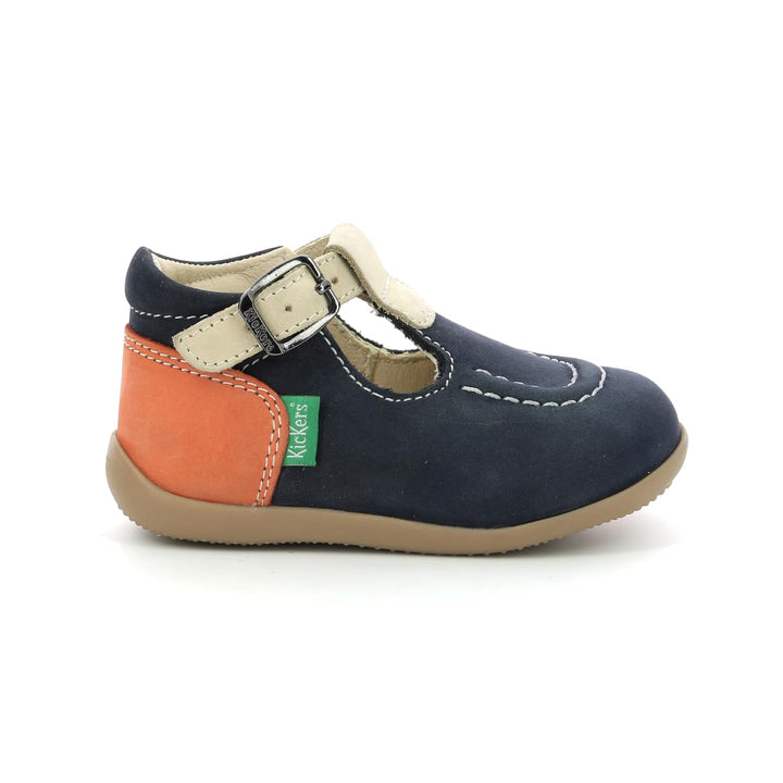 Kickers Mädchen Bonbek-2 Mary Jane Schuh, Marineblau Beige Orange