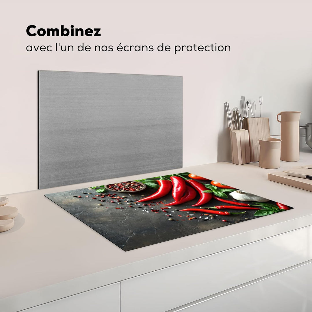 Herdabdeckplatte Einteilig Küche Herdabdeckung Induktionsfeld Ceranfeld Herdabdeckplatten Vinyl Matt