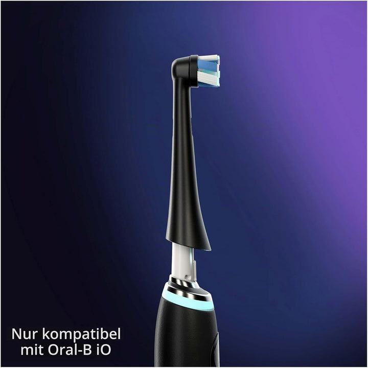 Oral-B iO Ultimate Clean Black Zebbürstenspitze, Packung mit 4 Stück