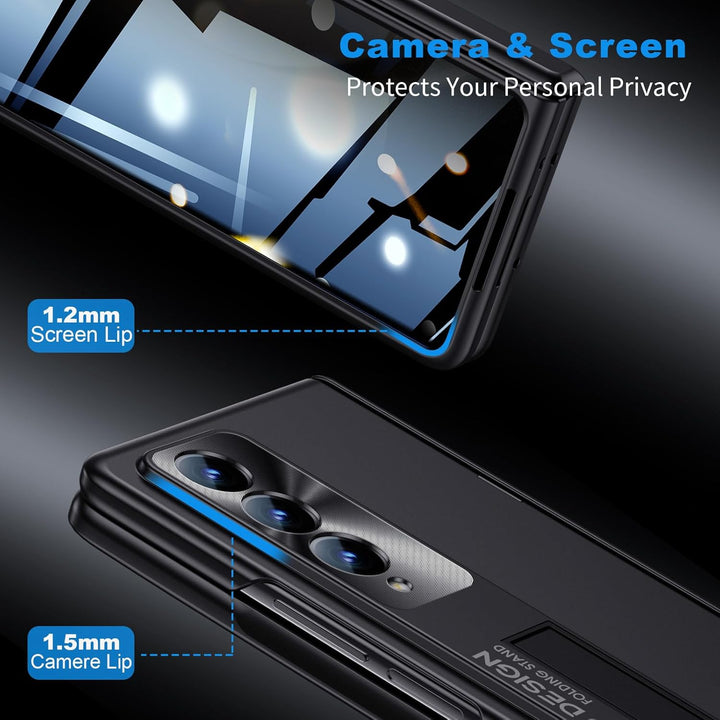 spoovcto for Samsung Fold3 Ständer Hülle： Privatsphäre Bildschirmschutz & Scharnier Schutz & Display