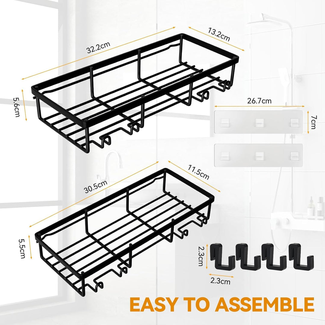 [2 Stück] Duschablage Ohne Bohren Ecke, Langlebige Edelstahl Rostfreies Badezimmer Organizer Regal g