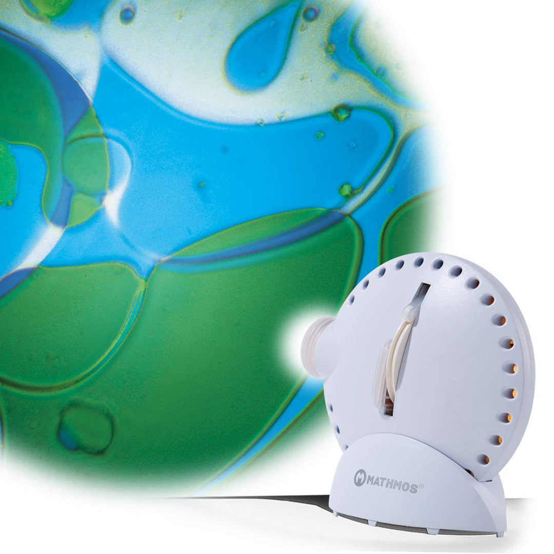 Mathmos Space Projektor in Weiss mit Lavalampen Effekt Blau/Grün