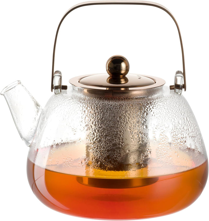 LEONARDO HOME Tè per Te Teekanne mit herausnehmbarem Siebeinsatz - Teekessel aus Glas mit Deckel und