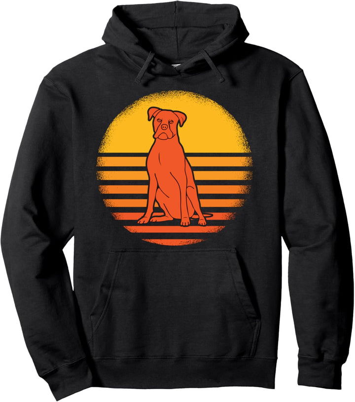 Retro Sunset Rottweiler Geschenk Rottweiler Pullover Hoodie