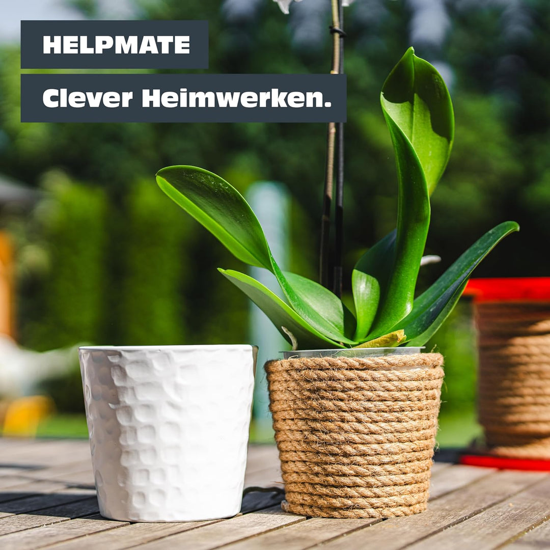 HELPMATE – Hanfseil Natur – Hanfschnur für Bastelarbeiten, Deko & Kunst-Handwerk – Paketschnur aus 1