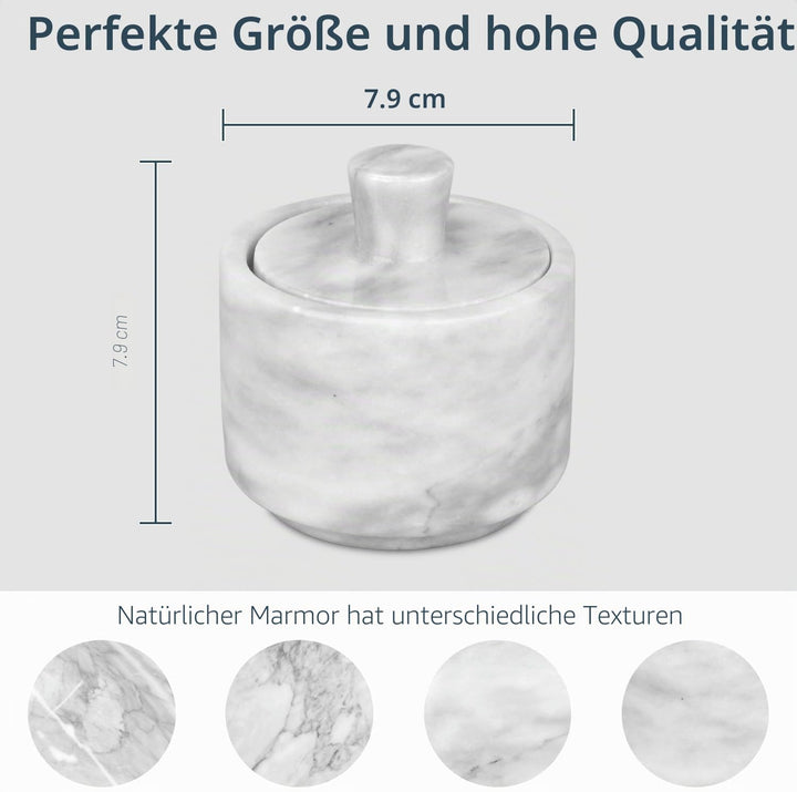 Marmor Salzstreuer mit Deckel, Steinsalz- oder Pfefferschale, Behälterhalter, Behälter für die Küche