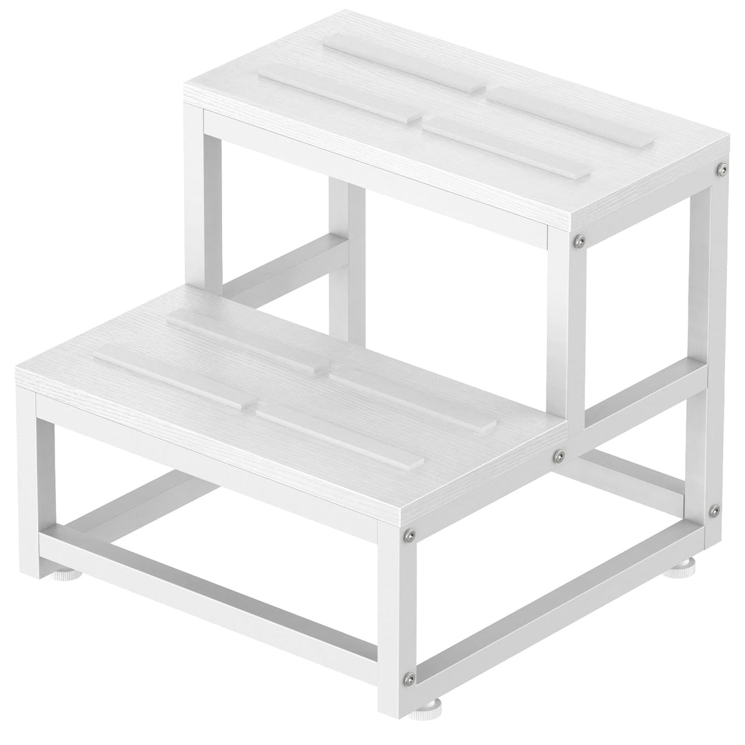 LIANTRAL Tritthocker für Erwachsene und Kinder, 2-Stufen-Hocker, Heavy Duty Stahl und Stabiler hölze