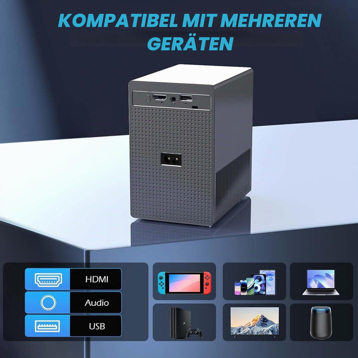 Mini Beamer 4k Heimkino, Mini Projektor 4K Support, Smart Projector Mini Projector TV Portable Video