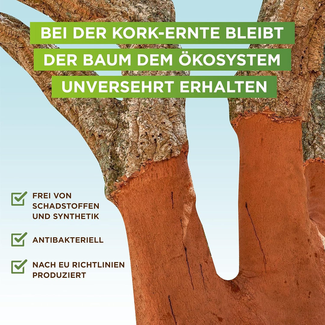 Voak® Topfuntersetzer Korkuntersetzer Set | 4 eckige Kork Untersetzer | 100% Natur Kork Made in Port