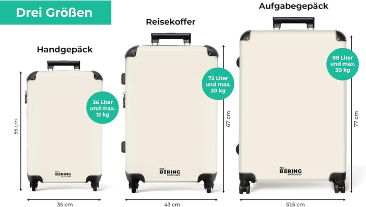 NoBoringSuitcases.com® Koffer XL Gross 77x51.5x28 cm Reisekoffer mit 4 Rollen Leicht Trolley Hartsch