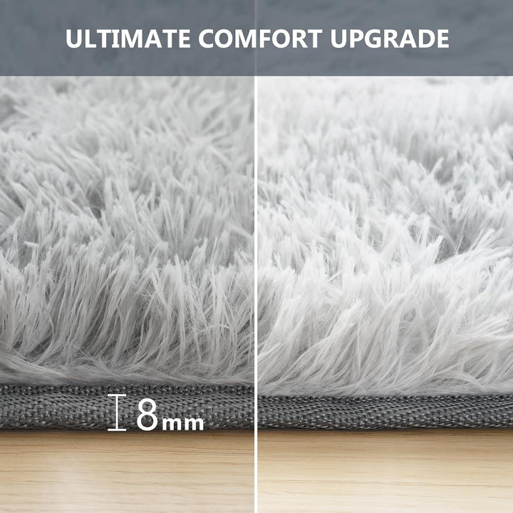 Vamcheer Hochflor Flauschiger Wohnzimmer Teppiche - Langflor Einfarbig Weich Schlafzimmer Waschbarer