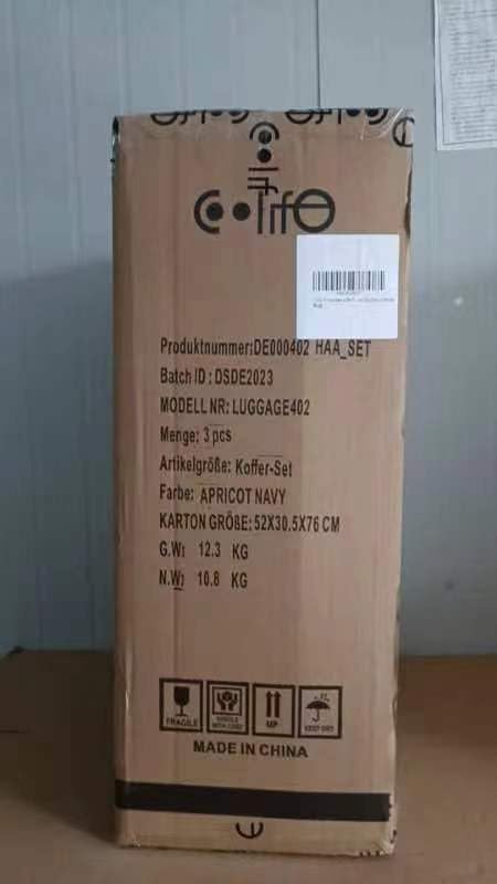 COOLIFE Hartschalen-Koffer Trolley Rollkoffer Reisekoffer mit TSA-Schloss und 4 Rollen (Blau/Braun,