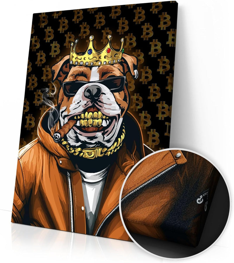 Artmazing | Pitbullbild gross hochkant | Bilder Pitbull modern auf Leinwand | Wohnzimmer | Pitbullbi