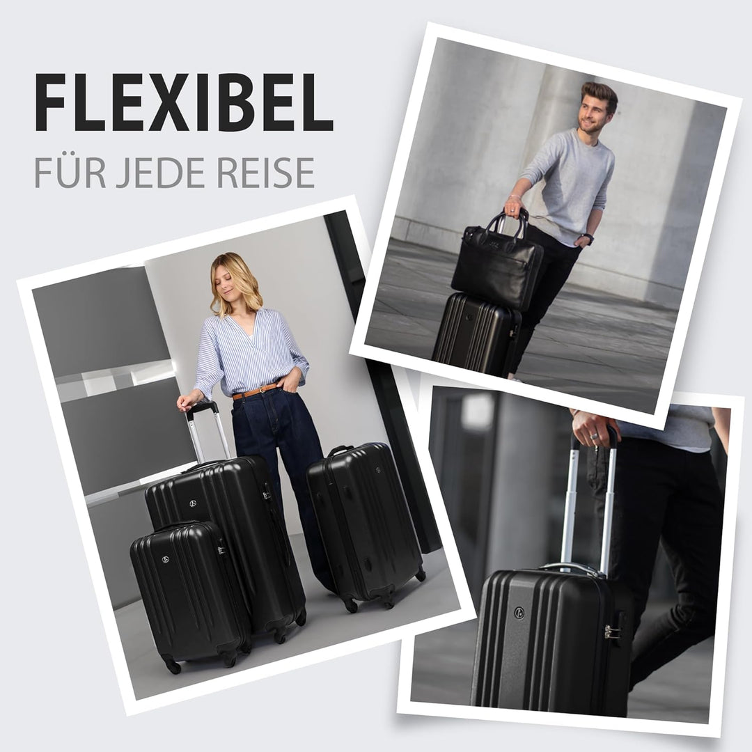 FERGÉ Kofferset Hartschale 3-teilig Marseille Trolley-Set - Handgepäck 55 cm, L und XL 3er Set Harts