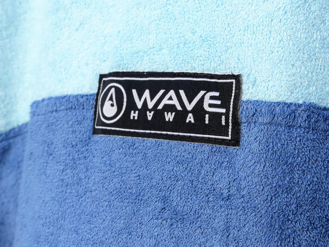 WAVE HAWAII Surfponcho für Körpergrössen von 90-120 cm Poncho ÖKO Baumwolle Umkleidehilfe für Schwim