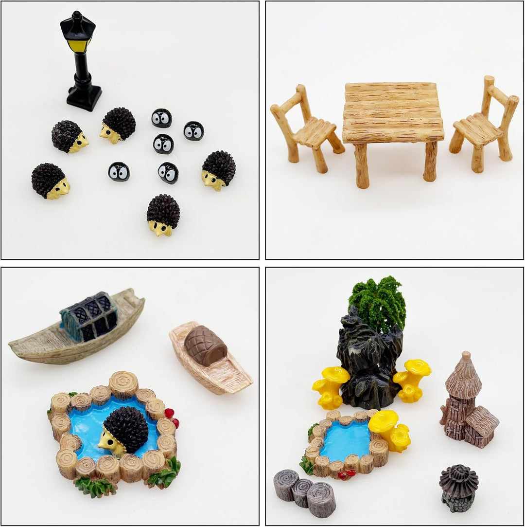 Cayway Mini Zen Miniatur Garten Miniatur Garten Deko Miniatur Gartenzubehör Ornamente, Garten Gras M