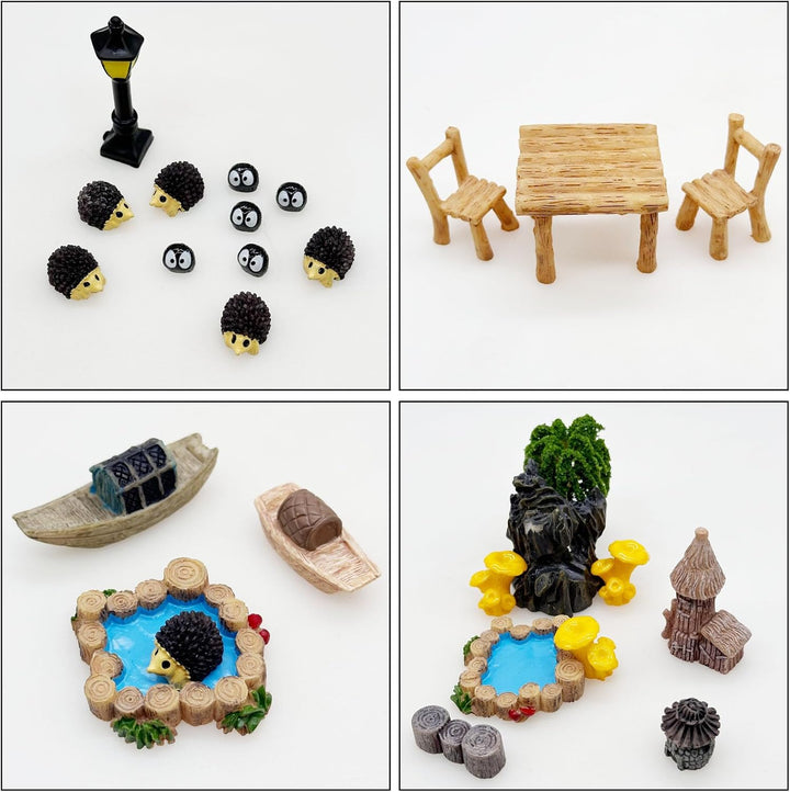 Cayway Mini Zen Miniatur Garten Miniatur Garten Deko Miniatur Gartenzubehör Ornamente, Garten Gras M