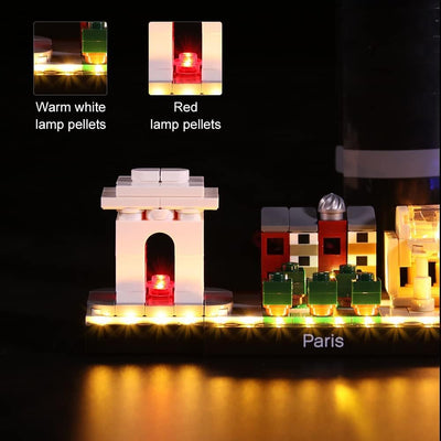 Led Licht Set für Lego Architecture Paris,Dekorations Led Beleuchtungs Set für Lego 21044 Exklusives