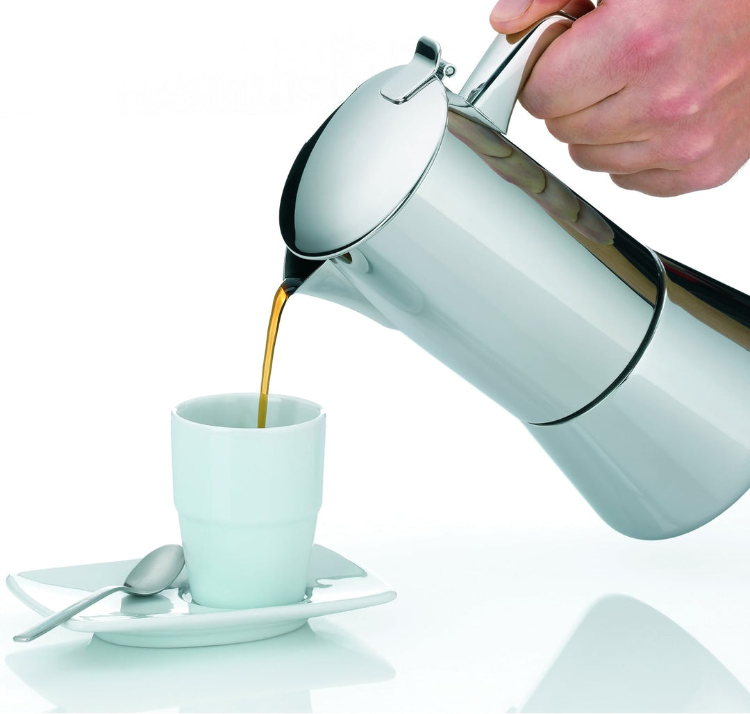 Kela 10835 Espressokanne, 4 Tassen, 200 ml, Induktionsgeeignet, Edelstahl, Latina 200 ml Latina, 200