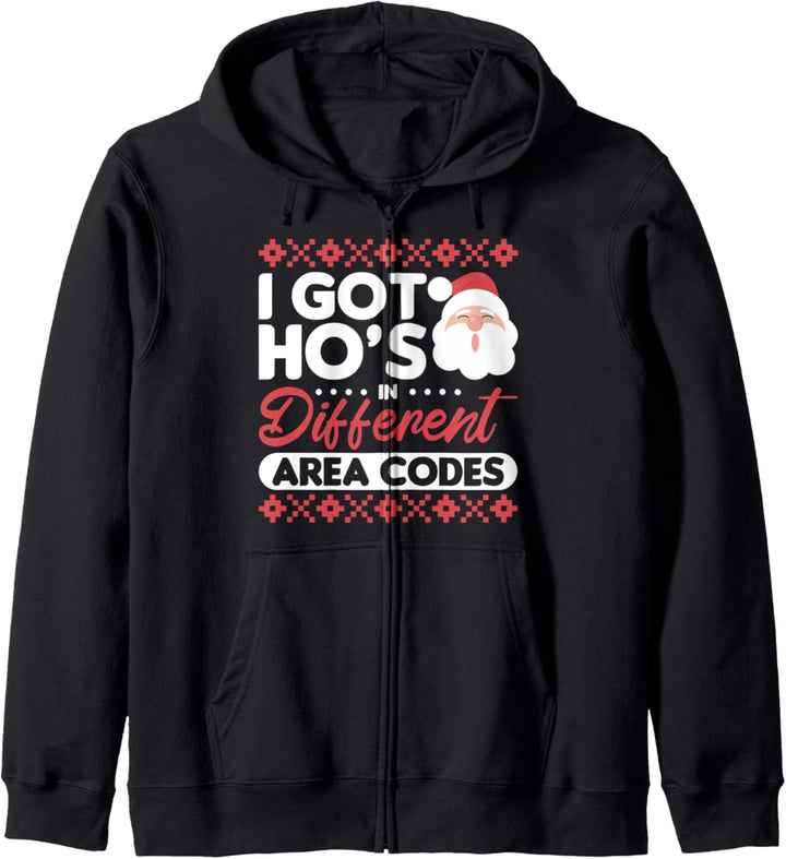 Funny Santa Claus - I Got Ho's In Different Area Codes Xmas Kapuzenjacke