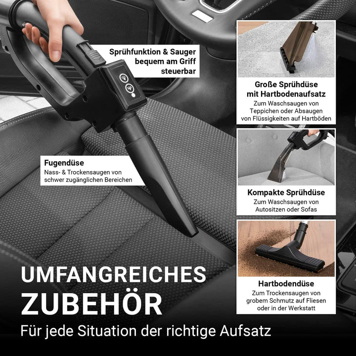 Sprüh- und Waschsauger für hygienische Sauberkeit bis in die Fasertiefe | Entfernt hartnäckige Fleck