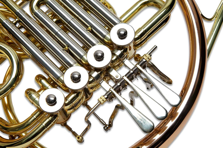 SYMPHONIE WESTERWALD Waldhorn/Doppelhorn in Bb/F, Goldmessing inkl. Luxus-Hartschalenkoffer und Zube