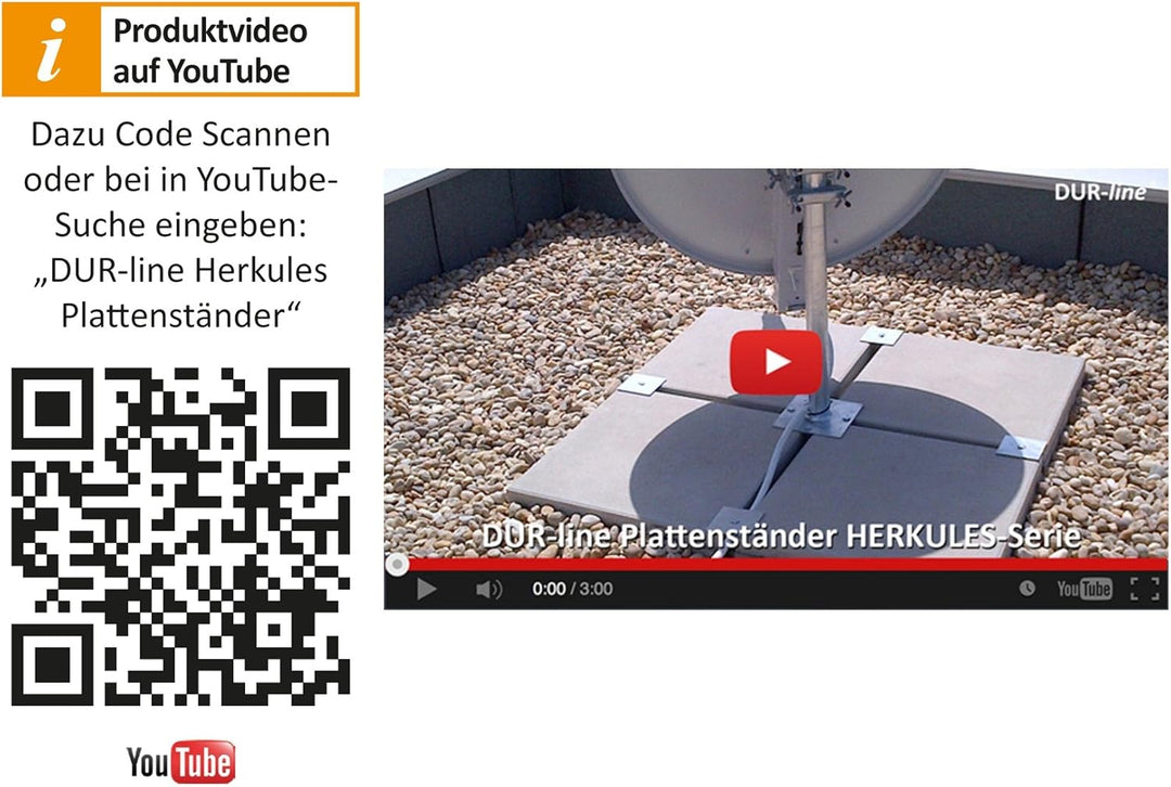 DUR-line Herkules XL 120cm 8-Plattenständer Feuerverzinkt - sehr stabil - kinderleichte Montage [Fla