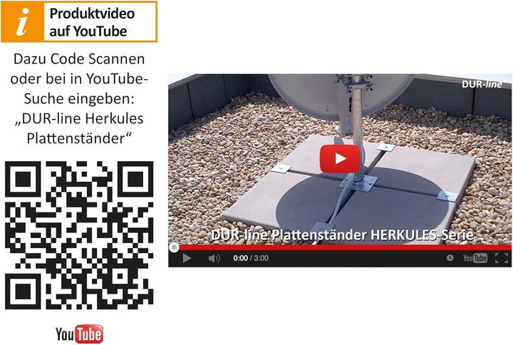DUR-line Herkules XL 120cm 8-Plattenständer Feuerverzinkt - sehr stabil - kinderleichte Montage [Fla