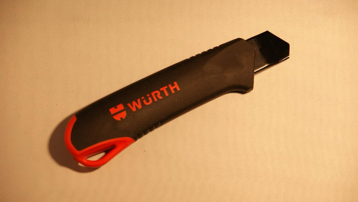 Würth Cuttermesser 25mm Extrem stabil rutschfester 2K Griff robuste Klingenführung Top Qualität Univ