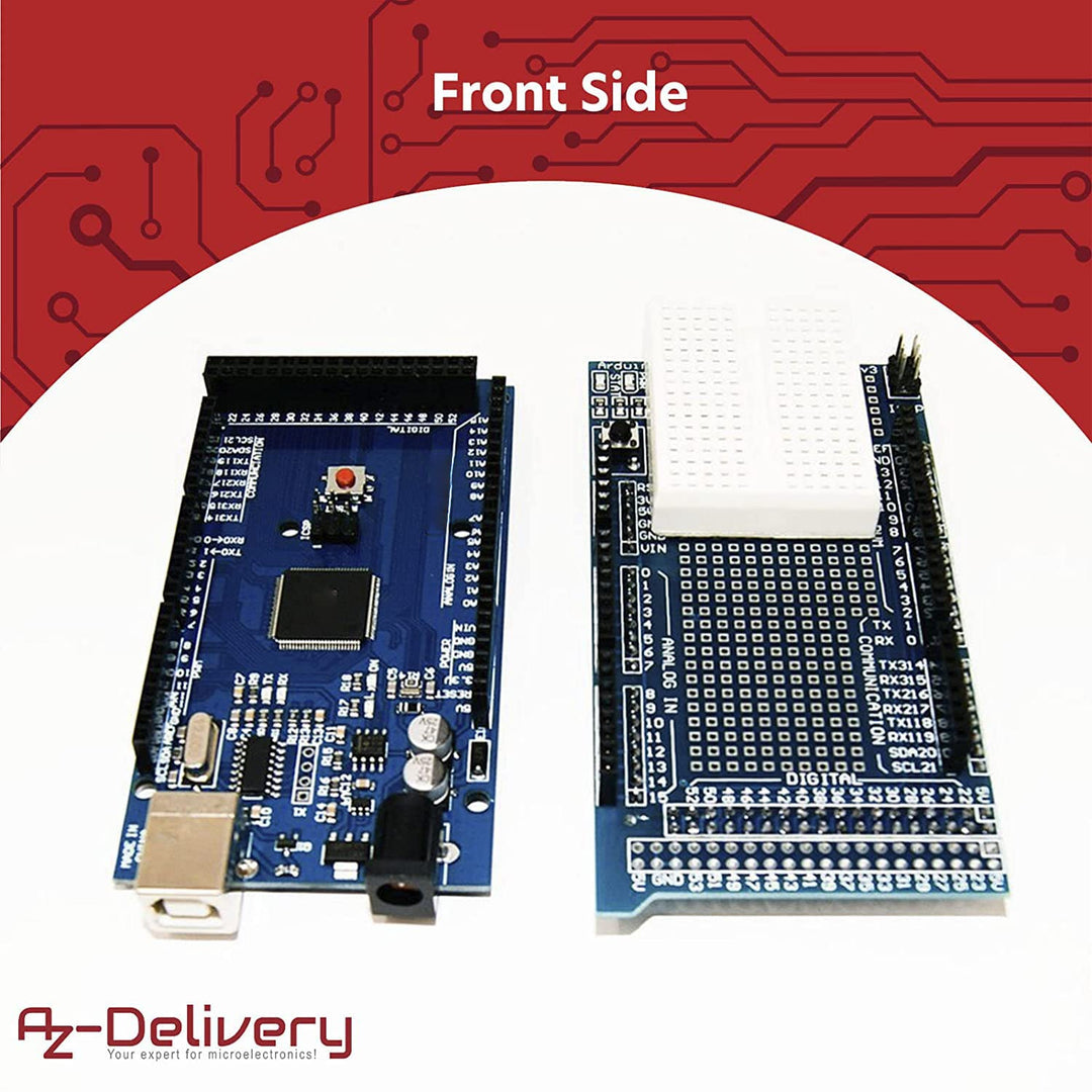 AZDelivery 3 x AZ-MEGA2560-Board Bundle mit Prototype Shield kompatibel mit AZ-MEGA2560-Board inklus