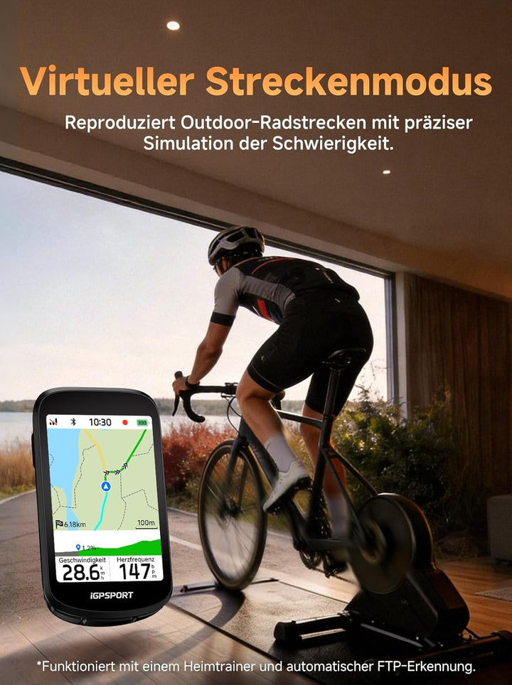 iGPSPORT BSC500 Fahrradcomputer, 3,3-Zoll-Touchscreen, Karten- und Sprachnavigation, E-Bike-Modus, B