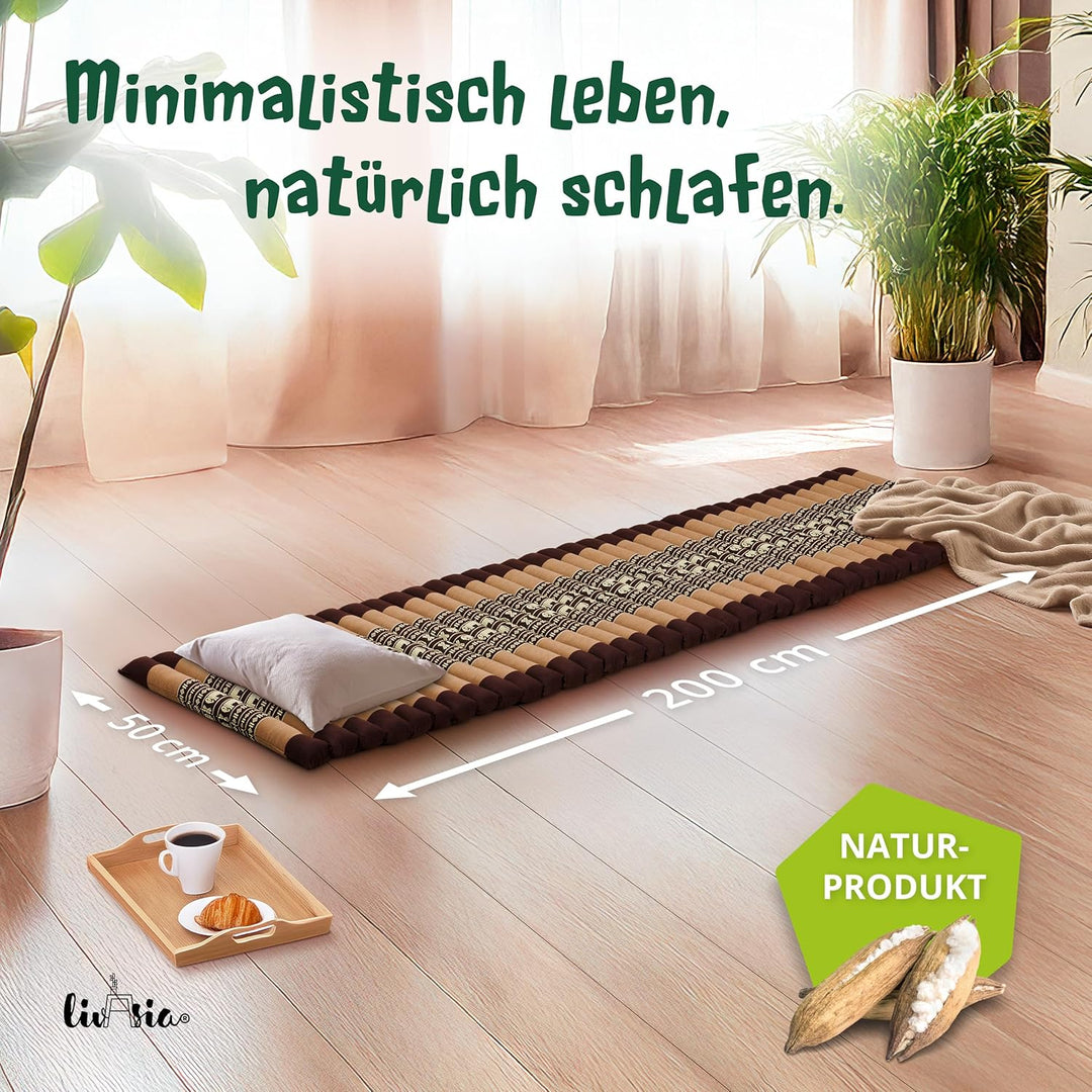 livasia Rollmatte Rollmatratze L-200x110x4,5cm, Gästebett Gästematratze 1 Person, Reisebett Kofferra