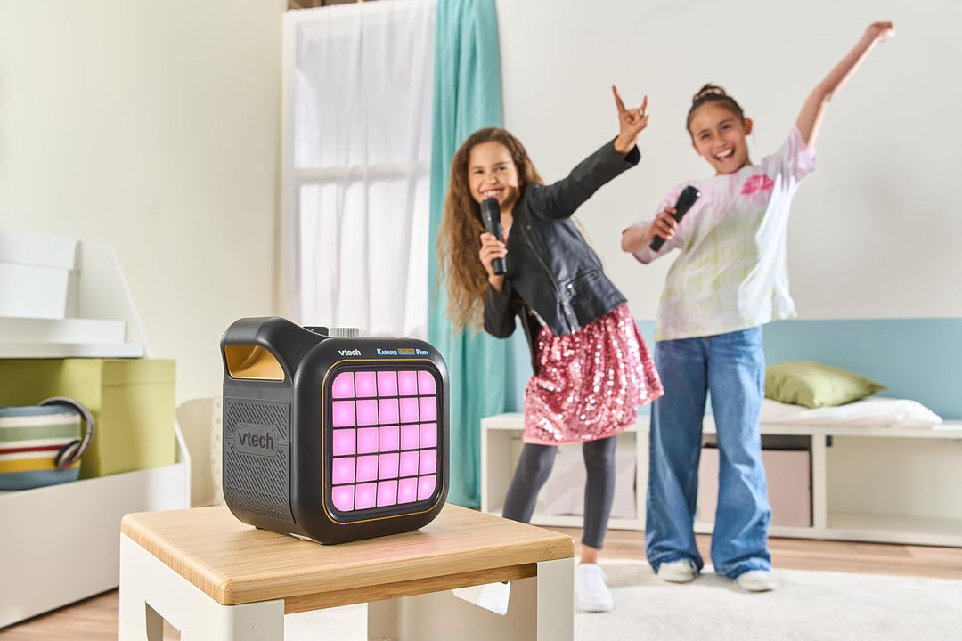 VTech Karaoke Light Party, Mikrofon für Kinder für Karaoke mit Lautsprecher, 2 kabellose Mikrofone,