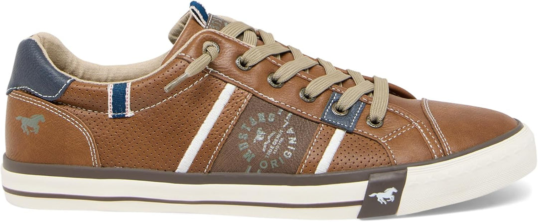 MUSTANG Herren Sneaker Schnürhalbschuh 42 EU Cognac, 42 EU Cognac