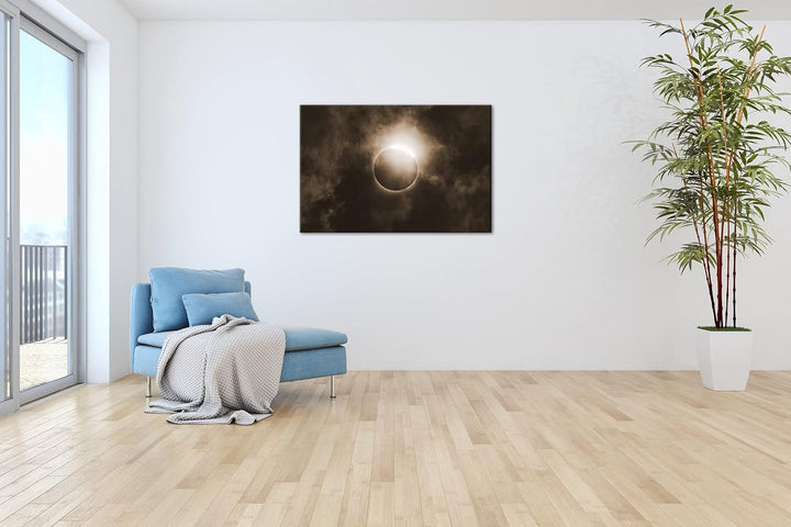 deyoli dunkelheitbringende Sonnenfinsternis Effekt: Sepia, Format: 80x60 als Leinwandbild, Motiv fer