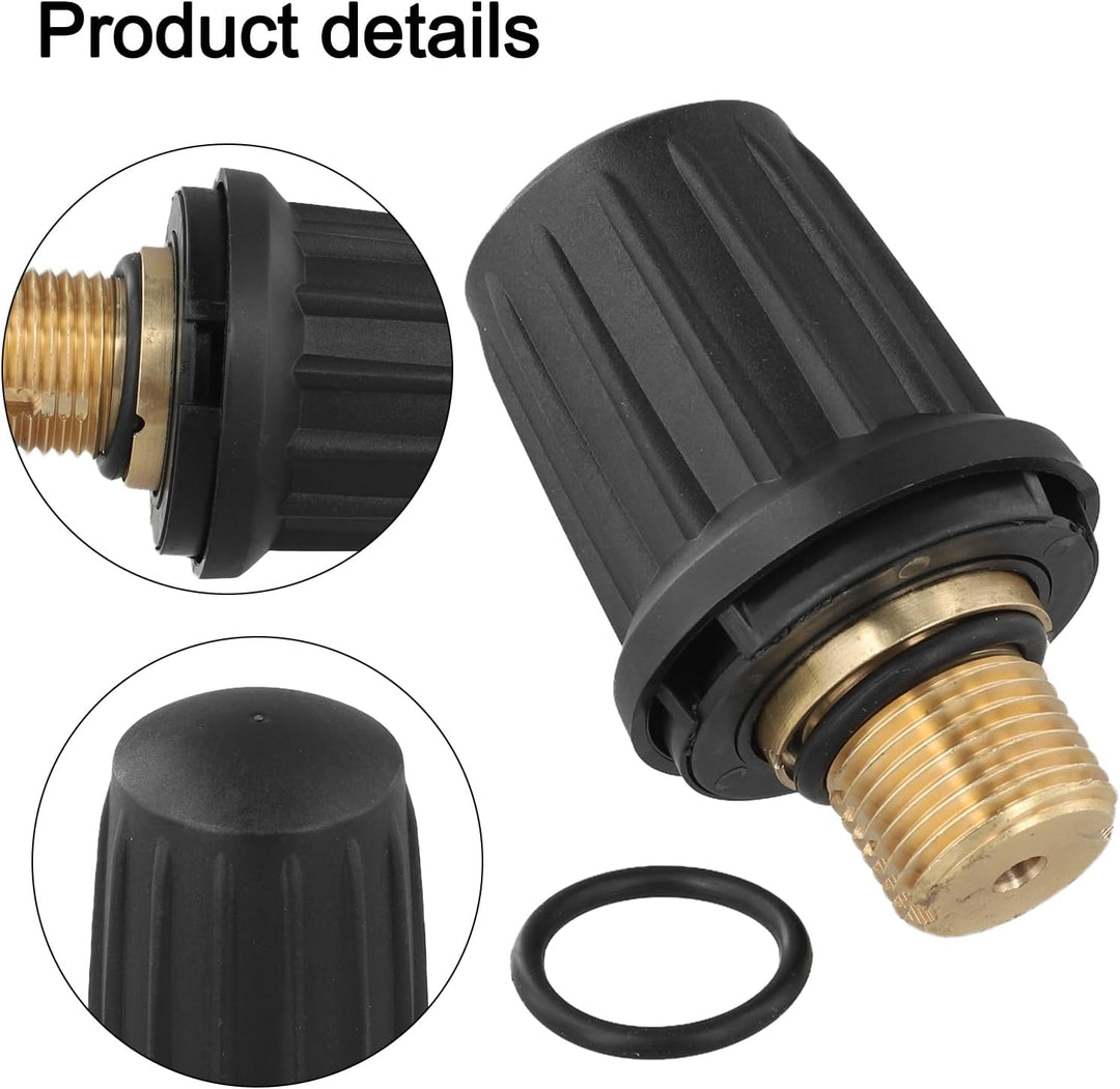 DAZZLEEX Für Kärcher Dampfreiniger Sicherheitsverschluss Kappe 4.590-105.0 mit schwarzem O-Ring 6.36