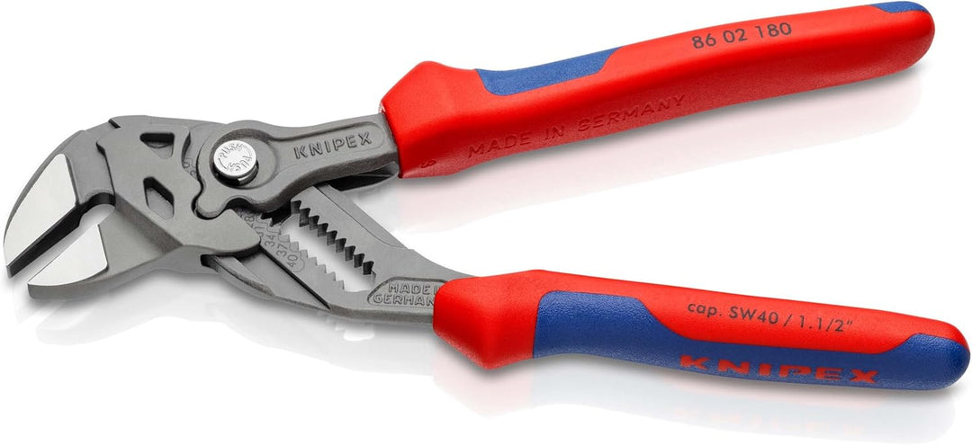 KNIPEX Zangenschlüssel, Multi-Schraubenschlüssel, Chrom-Vanadium, atramentiert, mit 2K-Griffen, 180