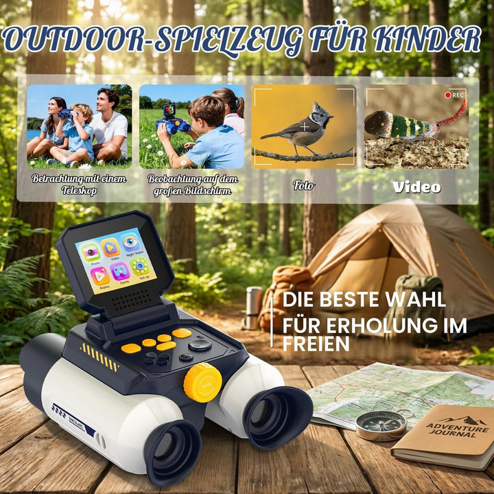 Kinder Fernglas mit Kamera,2,4-Zoll-Bildschirm,10x25 Fernglas für Kinder,Nachtsichtfunktion,geeignet