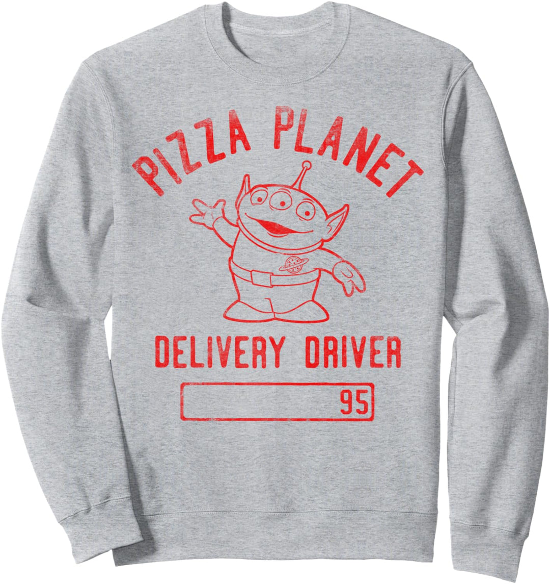 Disney Pixar Toy Story Pizza Planet Delivery Driver Text Sweatshirt