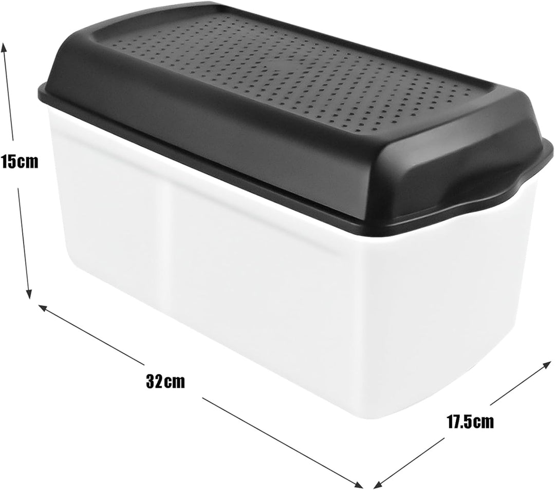 NBVNBV Brotkasten, Smart Brotbox mit Trenner und Bread Deckel Schwarz, Lebensmittelecht Brot Aufbewa