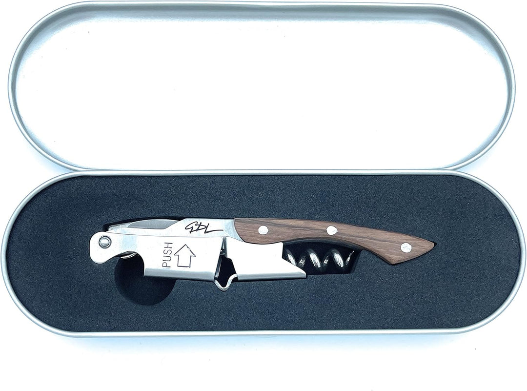 De Luca Professionelle Linie SOMMELIER LUXURY Holzgriff mit fester Geschenkbox aus Aluminium - Weinö