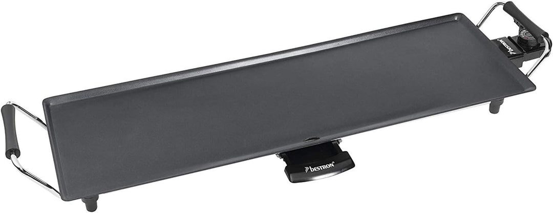 Bestron elektrischer Tischgrill, XL Plancha-/Teppanyaki-Grillplatte mit Antihaftbeschichtung, Grills