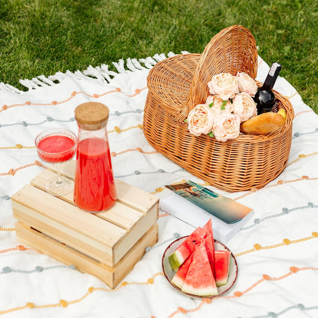 Creative Home Grosse Picknickkorb Weidenkorb mit Henkel Einkaufskorb | 45 x 30 x 38 cm (+/- 2 cm) |