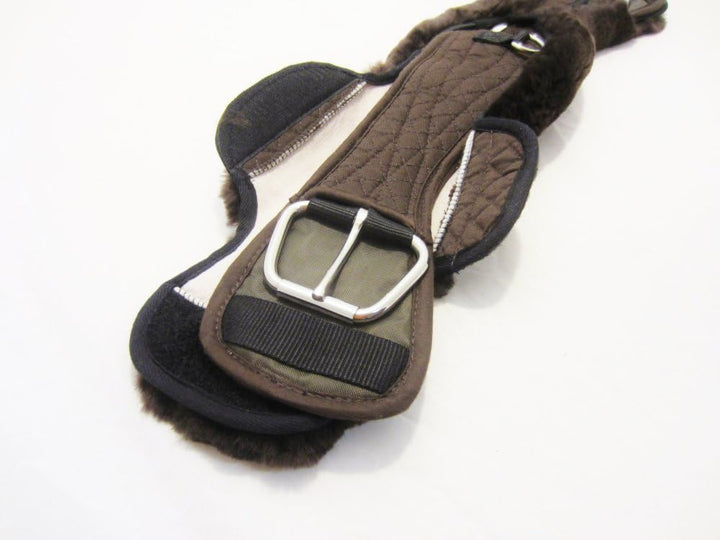 PS Pferdeartikel Weicher Western Mondgurt mit Lammfell - abnehmbar, Sattelgurt, braun Braun 60 cm /