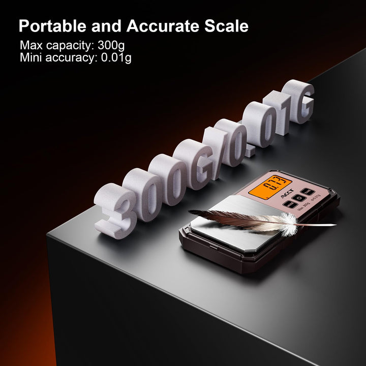 Digitale taschenwaage 300g x 0.01g, feinwaage 0.01g, präzisionswaage Gramm und Unze, Tragbare Schmuc