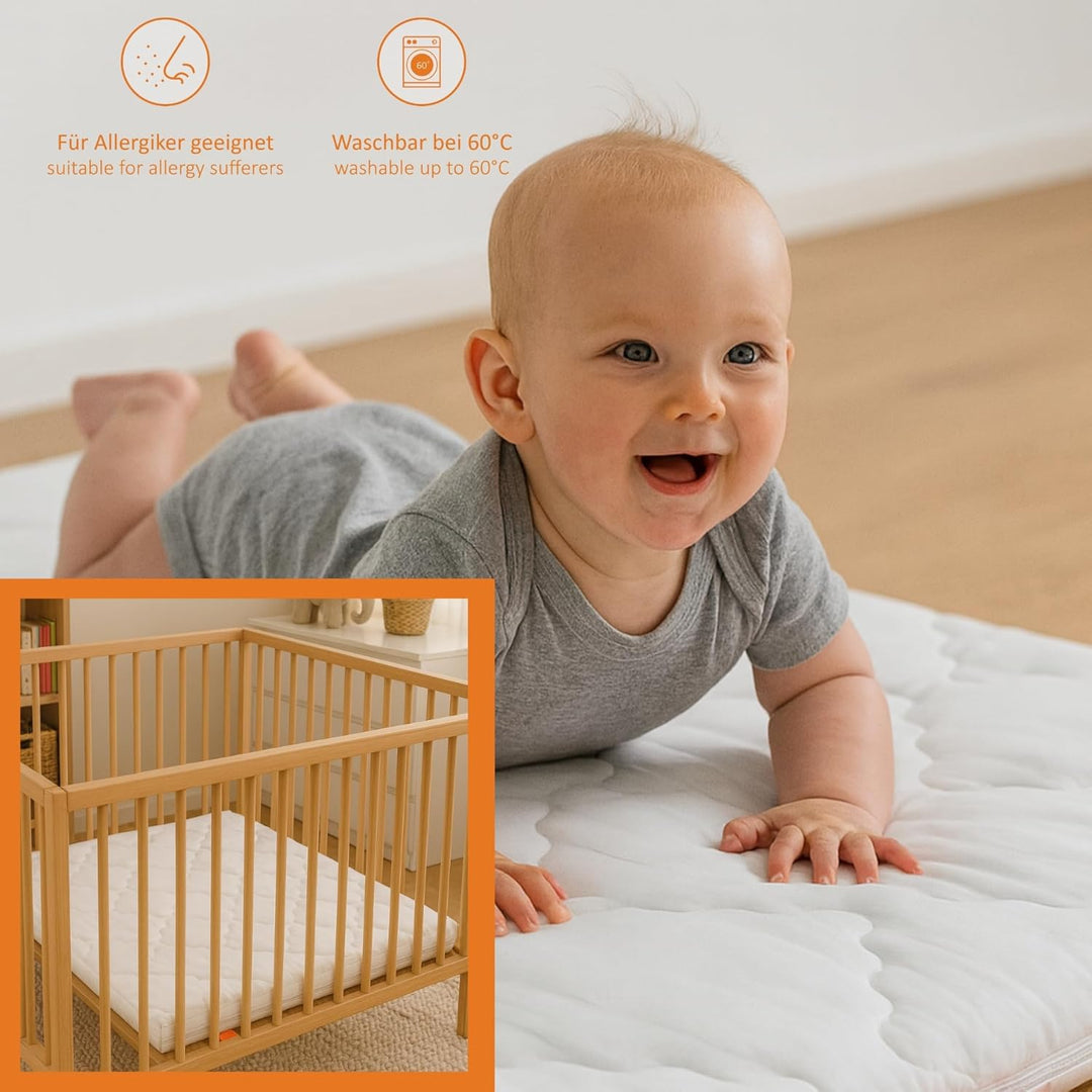 sleepling Laufgittermatratze, Babymatratze Laufstall, Made in EU,100, Bezug waschbar 60 Grad