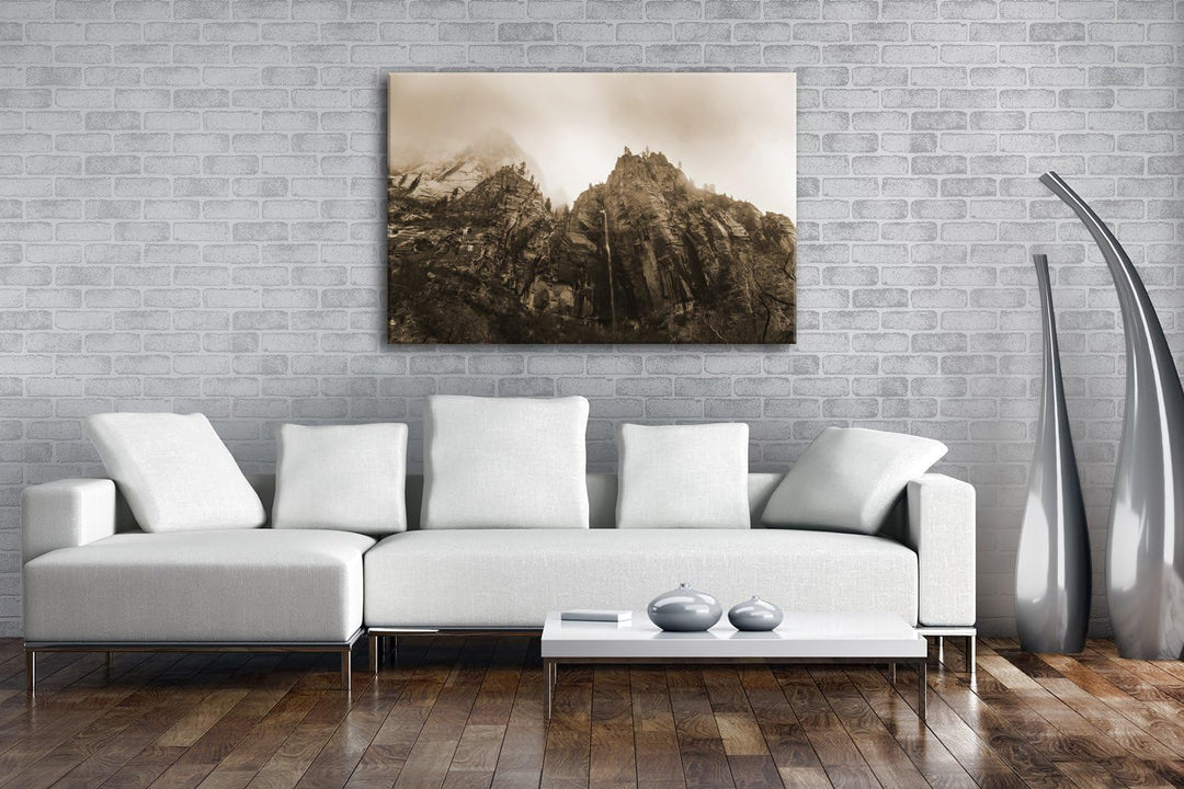 deyoli Berge im Zion Nationalpark Utha Format: 80x60 Effekt: Sepia als Leinwand, Motiv fertig gerahm