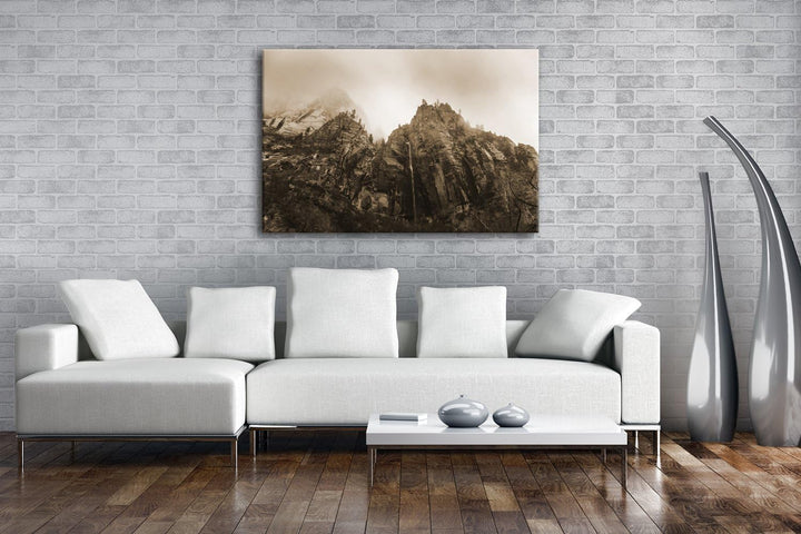 deyoli Berge im Zion Nationalpark Utha Format: 80x60 Effekt: Sepia als Leinwand, Motiv fertig gerahm