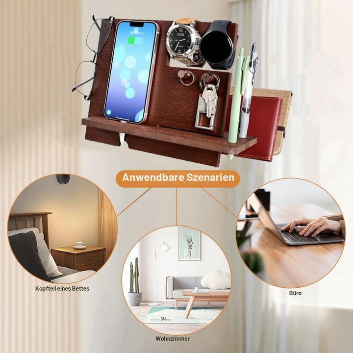 Weihnachten Geschenke für Männer Geburtstag Holz Telefon Dockingstation Schreibtisch Nachttisch Orga