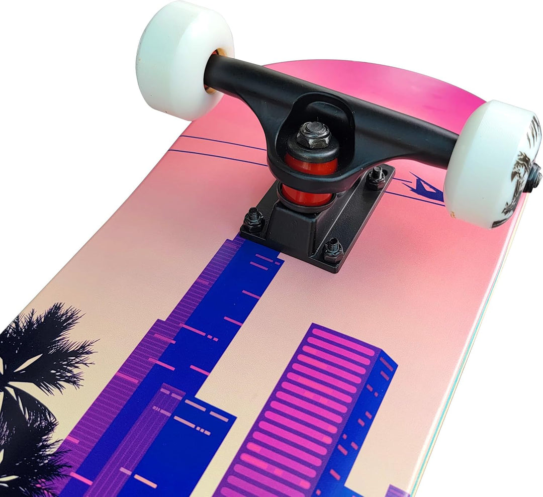 CONTRACT 5 Komplett Skateboard Highway-City - für Kinder und Jugendliche - 7-lagiges Ahornholz Deck
